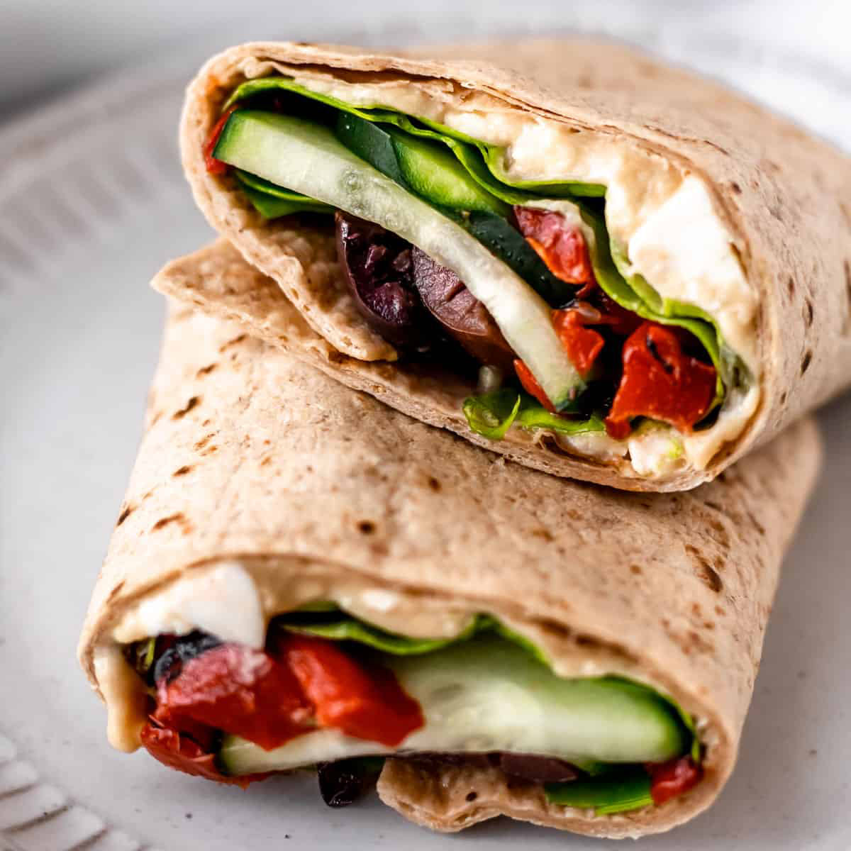 Roasted Mediterranean Veg and Feta Wrap